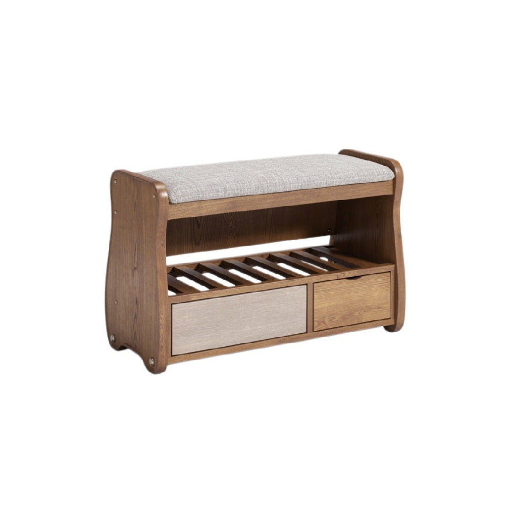 **Stylowy drewniany bench z pojemnikiem i siedziskiem**