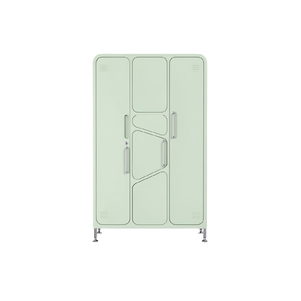 **Tytuł techniczny po polsku: Szafa metalowa z ergonomicznymi uchwytami i minimalistycznym designem**